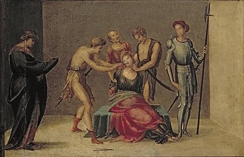 Cuadro de El Martirio de Santa Apolonia: lienzo decorativo de Francesco Granacci, 60x90cm