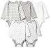 Moon and Back Baby Set Of 5 Organic Long-Sleeve Bodysuits, Grey Heather, 3-6 Months