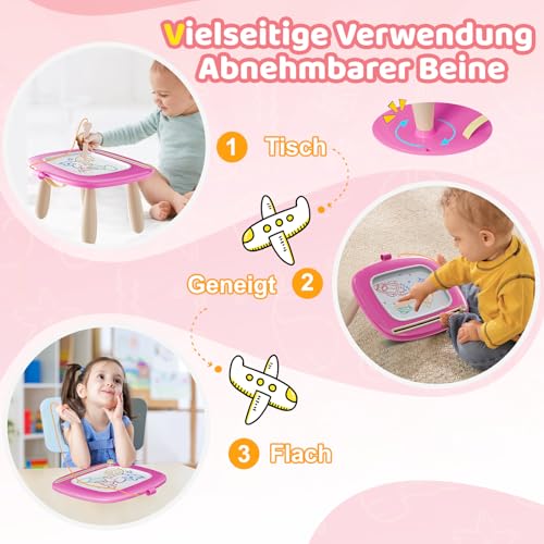 Kikidex Kleinkinder Spielzeug Alter 1-3, Magnetisch Zaubertafel, Mädchen Spielzeug für 1-2 Jahre… – Ansicht 5