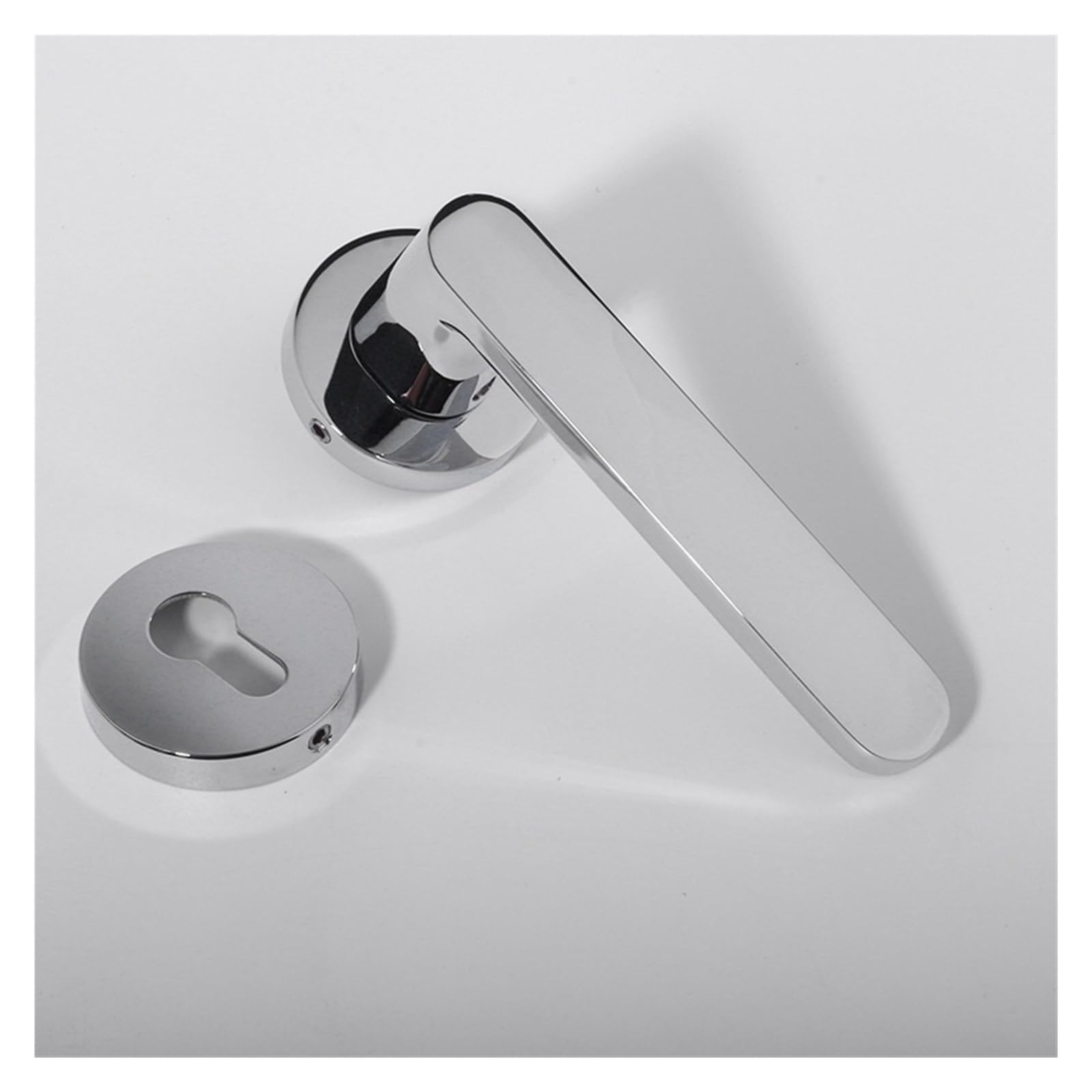 Cerradura universal silenciosa dividida, elegancia en cromo brillante para interiores