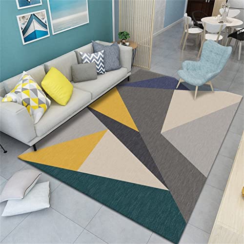 Tapis chambre multicolore géométrique et tapis salon grand format