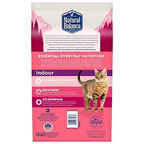 Natural Balance Original Ultra Indoor Chicken & Salmon Meal Cat Food | Dry Food For Indoor Adult Cats | 6-Lb. Bag #TOP2