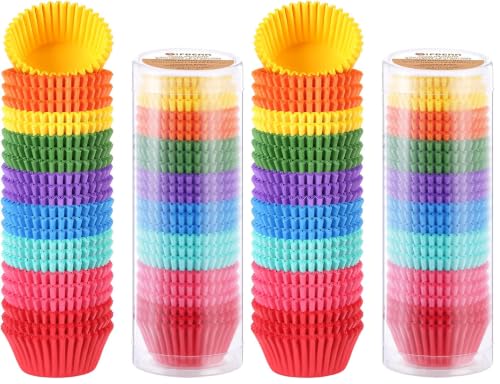 Image of Colored Mini Paper Cupcake Liners Vibrant Muffin Baking Cups 400-Count (Pack of 2)