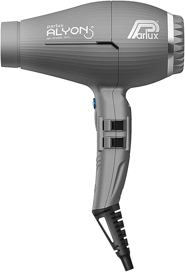 Parlux Alyon Matte Graphite Hair Dryer with Miracle Large Detangling Brush Mint Green – Ionic and Ceramic Blow Dryer and Dual Bristle Brush for Fast Drying, Frizz Control, and Shine