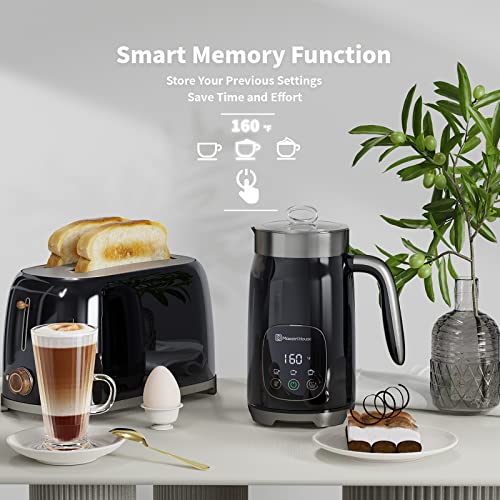 Maestri House Milk Frother, Variable Temp And Froth Thickness Milk Frother And Steamer, 14.1Oz/400Ml Smart Touch Control Foam Maker, Memory Function For Latte, Cappuccino, Warm Milk, Hot Chocolate #TOP3