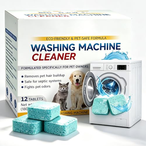 Sopami Sopami Eco-Friendly Washing Machine Cleaner 12 Tablets Deep Cleans Eliminates Residues Deep Cleaning & Limescale Washing Machine Cleaning Tablets Compatible for Front & Top-Loading (12)