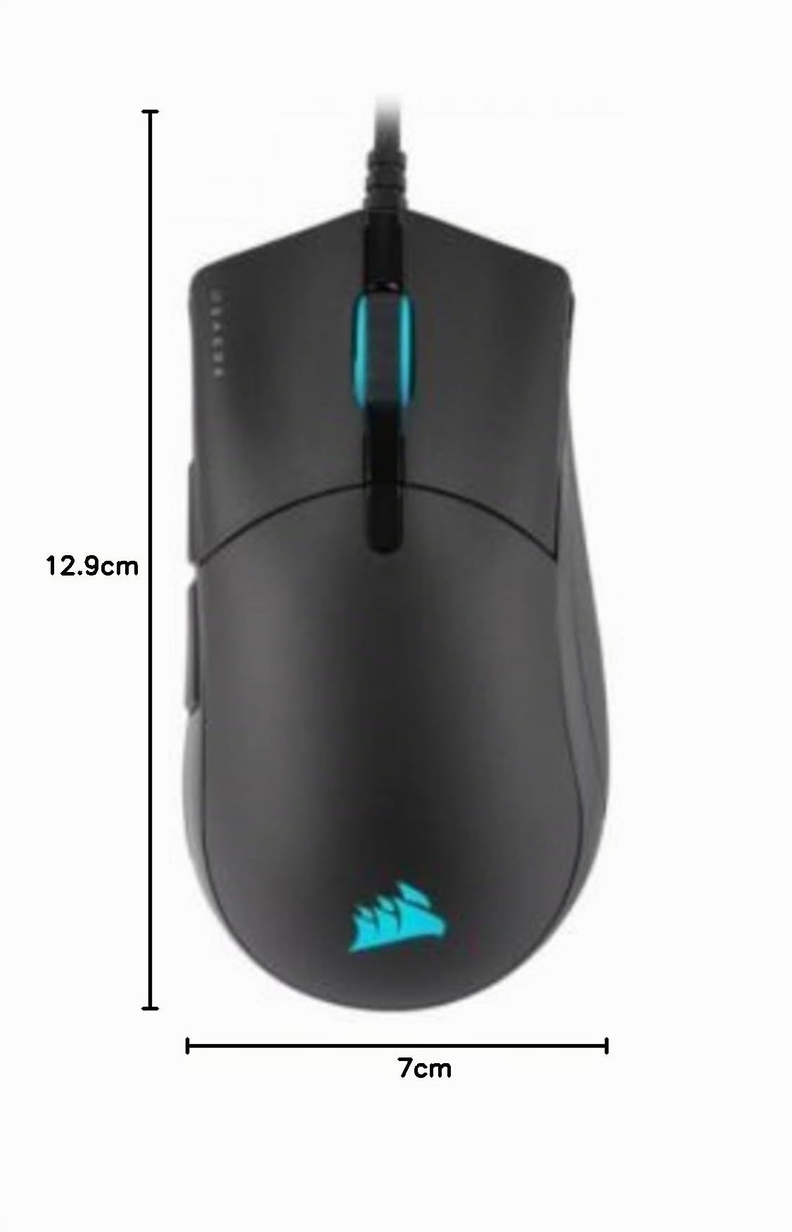 Corsair SABRE RGB PRO CHAMPION SERIES Ratón para Juegos, Forma Ergonómica para eSports, Peso ligero de 74 g, Cable Flexible Paracord, Botones CORSAIR QUICKSTRIKE con Clic Inmediato, Negro