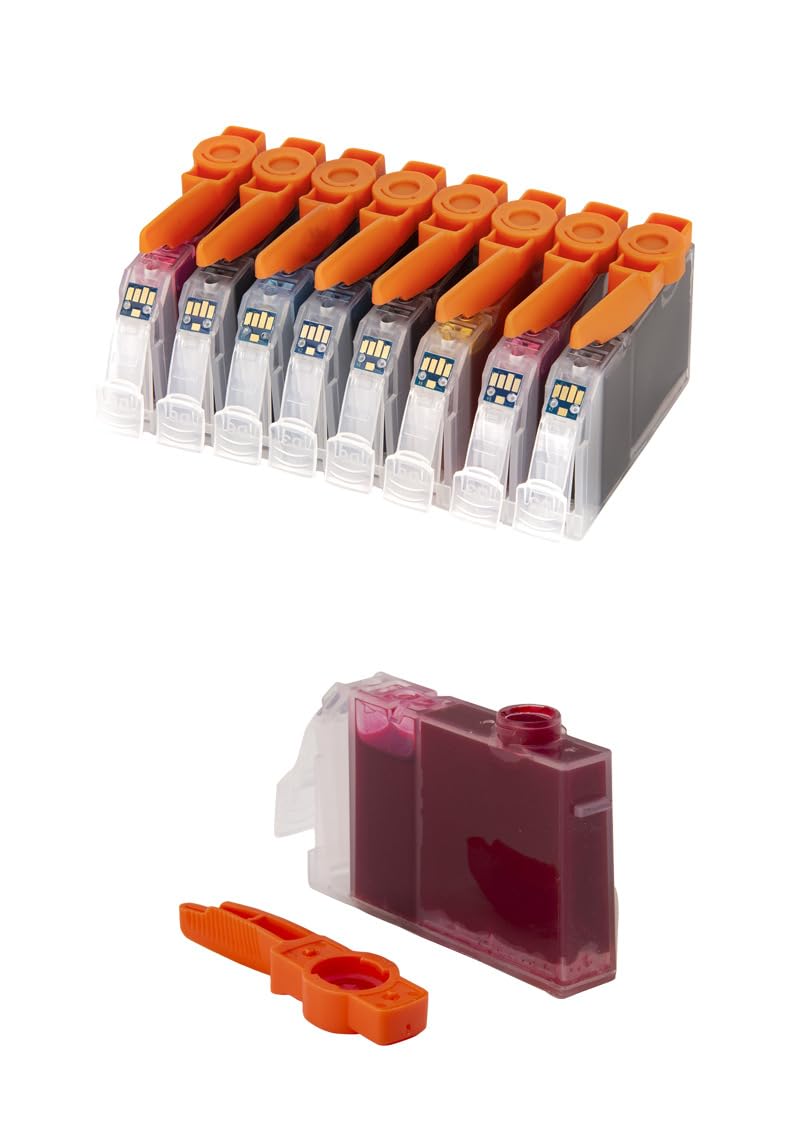 Caidi - Cartuchos de Tinta Impresora Canon CLI-65 CLI65 Pigmento (8-Pack BK C M Y PC PM GY LGY) para Canon PIXMA PRO-200