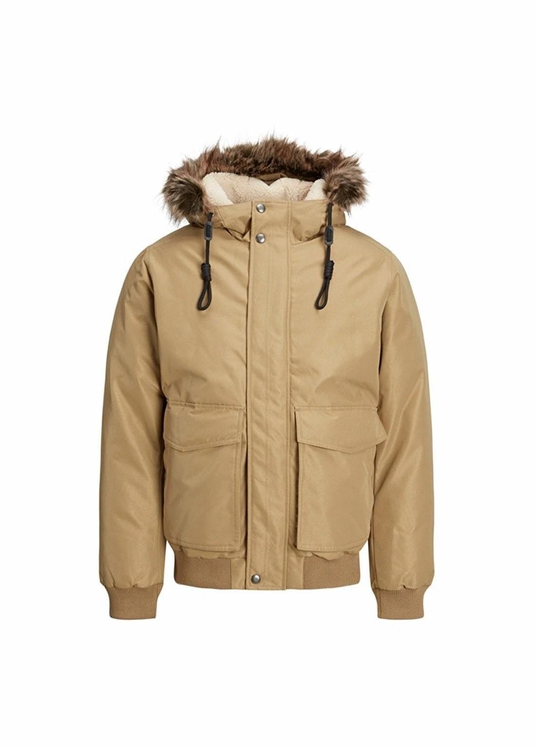 Erkek JJDAVID BOMBER JACKET Ceket, Açık Kahve, M