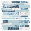 DEWOO Peel and Stick Backsplash 3D Self Adhesive Wall Tile Blue 10 Sheet
