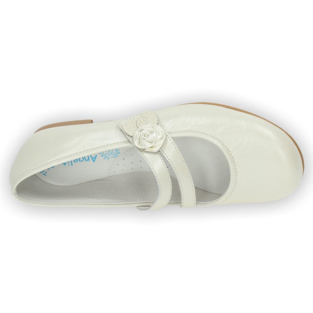 ANGELITOS 990 Mercedes Flor Piel NIÑA Zapato COMUNIÓN BEIG 34