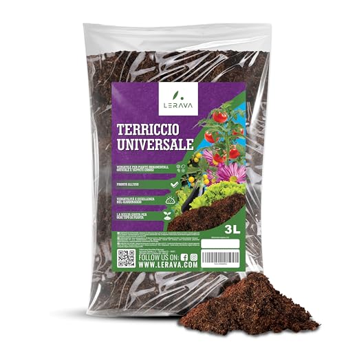 LERAVA® Terreau Universel [Bio] - 3L - Substrat Universel pour Plante intérieur - Idéal pour Semis, Rempotage, et Plantes Vertes - Terre Végétale Riche - Terreau semis - 100% Made in Italy
