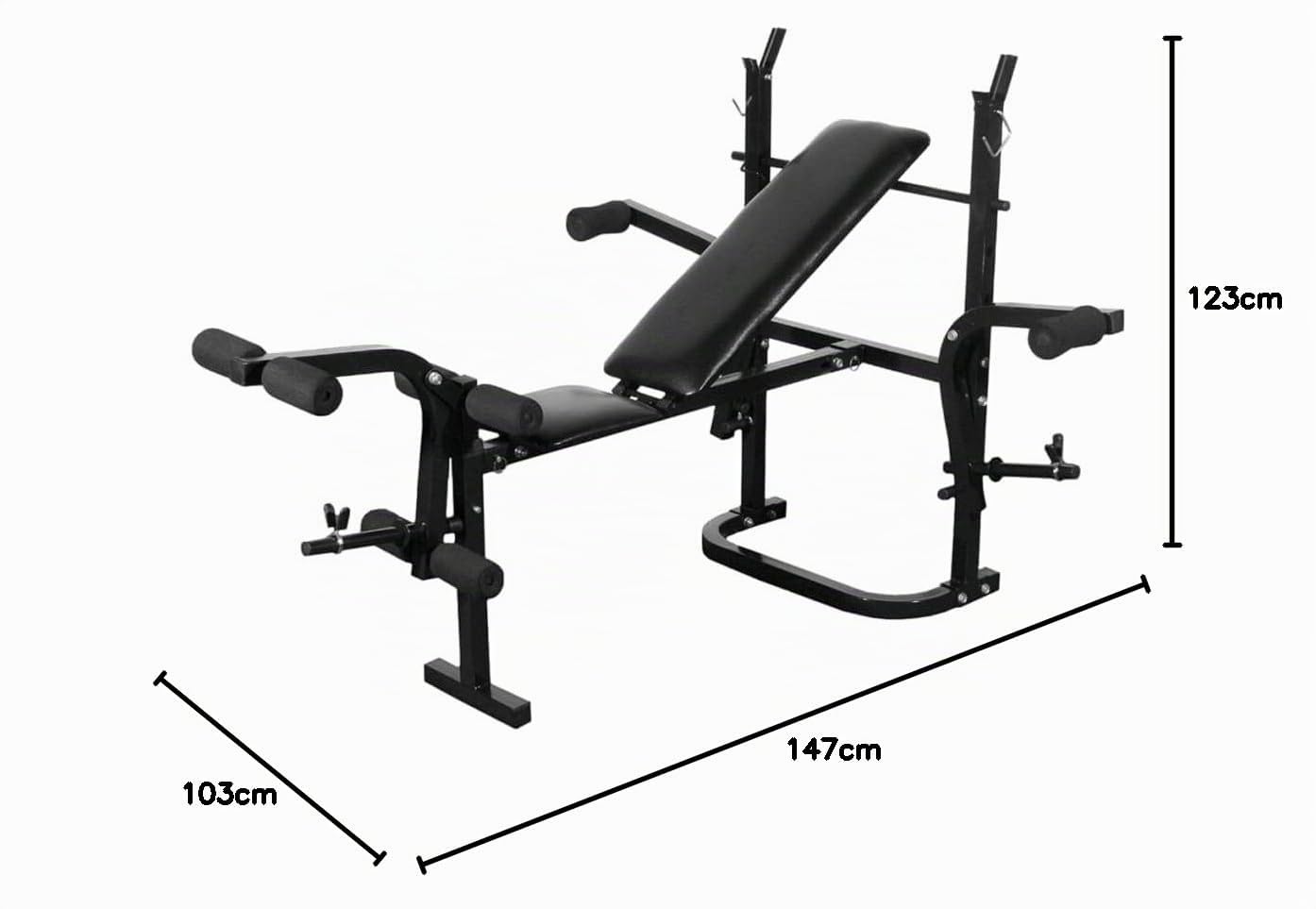 vidaXL Banco Soporte Barras Mancuernas 60,5 kg Musculación Pesas Multimodelo