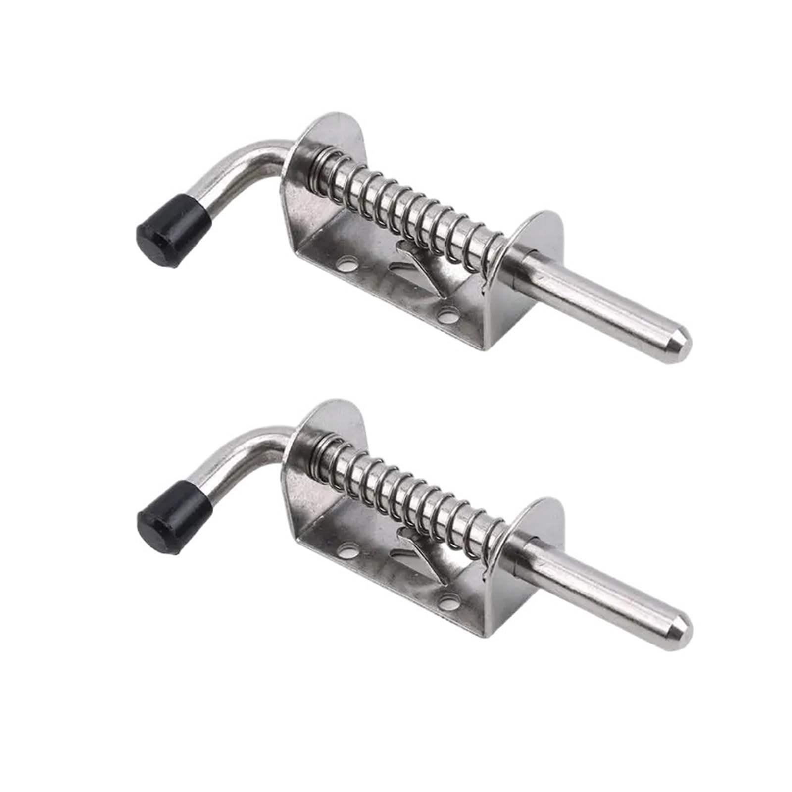 Ygmnqal Silver-2Pcs 1/2Pcs Garage Door Lock Latch Spring Stainless Steel Bolt Latches Security Barrel Cabinet Hinge Hardware(Silver-2Pcs)