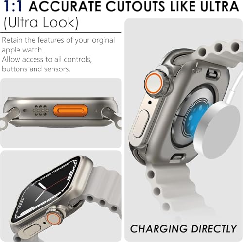 Image of Meyaar Tough PC Case for Apple Watch Series 10 42mm, Change to Ultra Look Cover [Turning into Ultra 2 /1 Upgrade] Screen Protector for iWatch S10 42mm ((Series 10))