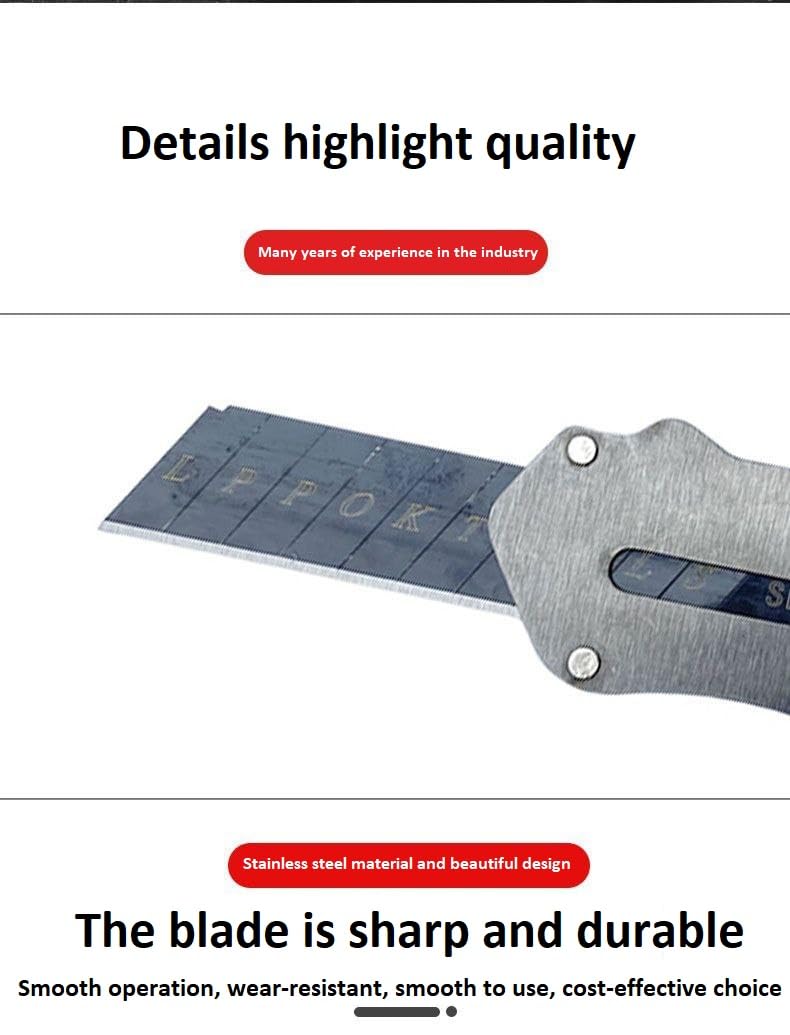 Yarax Utility Knife - Stainless Steel, Retractable Blade -3 Yarax Utility Knife - Stainless Steel, Retractable Blade -3