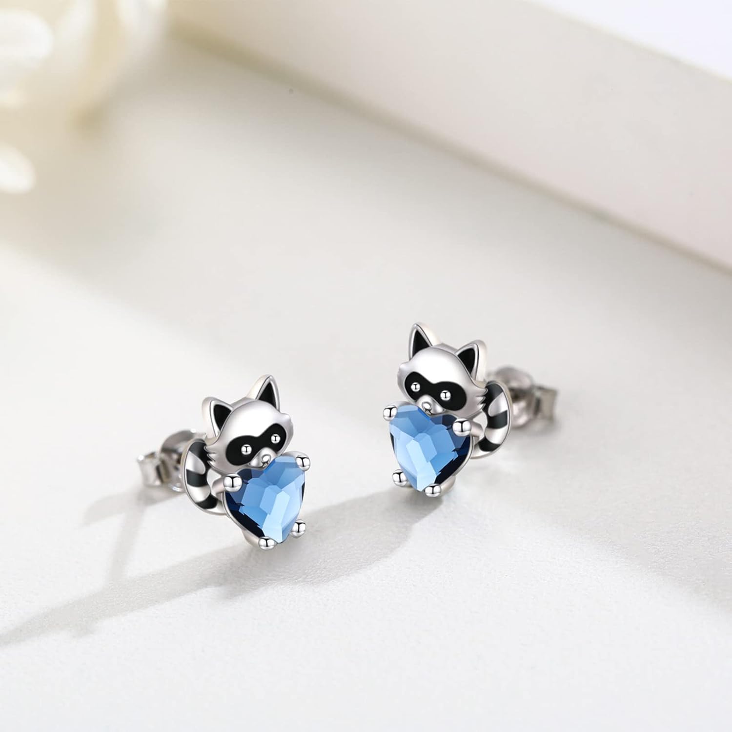 JUSTKIDSTOY Hypoallergenic Earrings Sterling Silver Crystal Cute Animal Studs Earrings for Sensitive Ears Birthday Gifts for Women Girls - Image 2