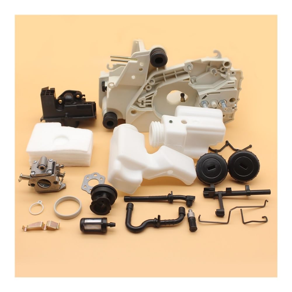 Cárter, Carcasa del Motor, carburador, Filtro de Combustible, Kit Aceite Compatible con MS180, MS170, 018, 017, Motosierra Gasolina, Piezas plástico