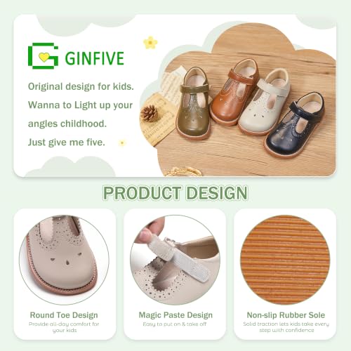 Image of GINFIVE Toddler Girls Mary Jane School Oxford Dress Flat Shoes for Wedding
