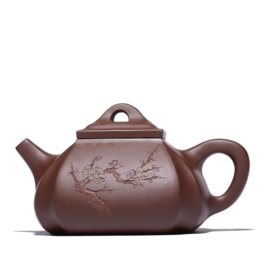 AAZX Teapot Set Purple Clay Tea Party ore Cargo Pumping Corner Stone Scoop Pot Cao Zhigang Hand-Square Pot Home Decoration Present