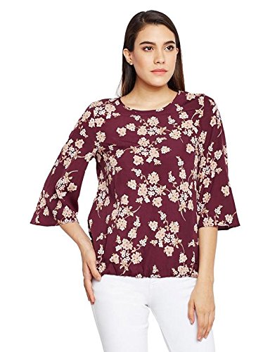 Image of oxolloxo Women's Round Neck Polyester Short Sleeve Printed Top