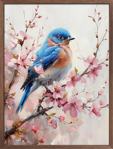 Image of Leczany Cross Stitch Patterns Stamped Kit for Beginners | Embroidery Supplies DIY Craft Kit Needlepoint for Adults Starter | 11CT, 3 Strands | Bird on the Flower Branch 15.8x21.3 inches