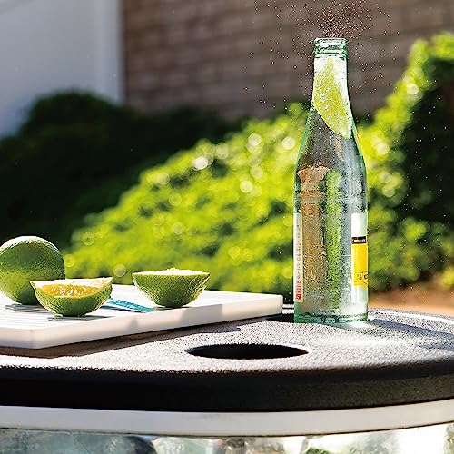 Permasteel Rolling Patio Cooler – Large Outdoor Ice Chest with Wheels, Beverage Cooler for Backyard, BBQ, Tailgate, Beach, Parties, Rustic Farmhouse Design