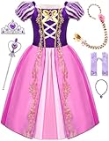 Avady Rapunzel Costume for Girls Princess Dresses Kids Dress Up Birthday Party Halloween Christmas Outfits