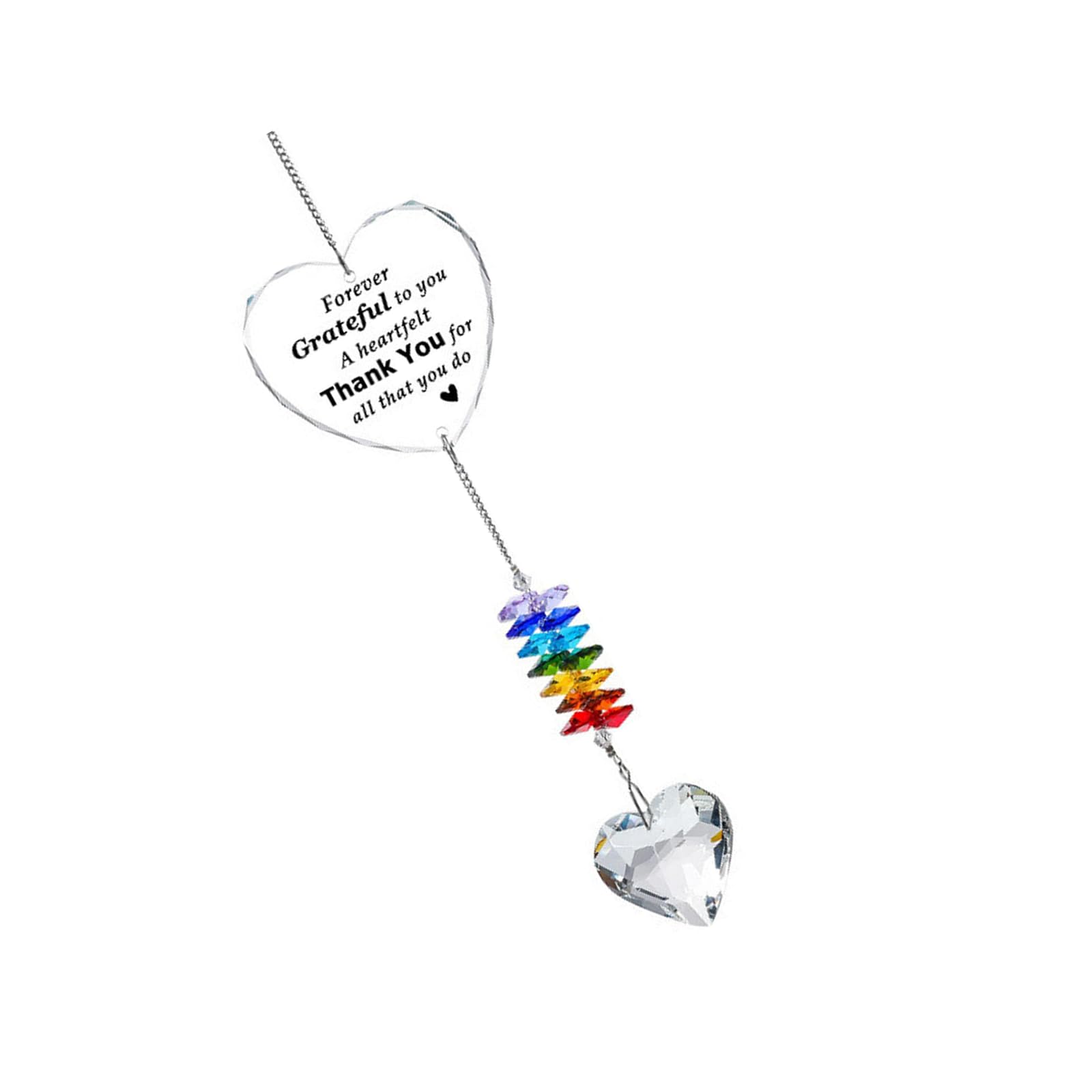 Xagmodshn C Mothers ' Day Heart Wind Himes Acryli And Rystal Texture Delicate Design Hanging Pendant For Indoor Window Decoration Spectrum Wind Toll