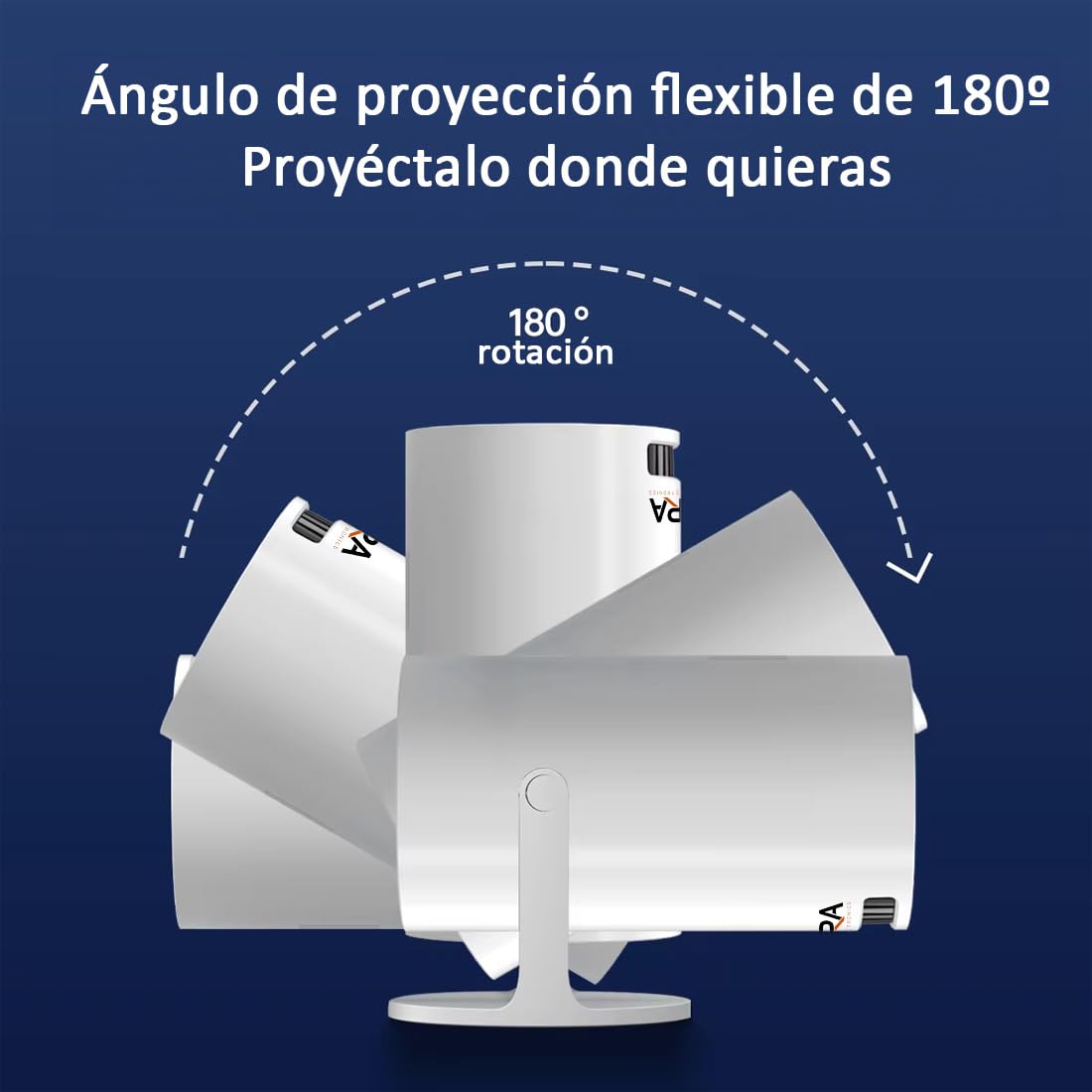 FYRA Mini projecteur portable avec Android 11, WiFi 6, pivotant à 180°, support 4K 1080P Full HD, 8000L, Bluetooth 5.0, LED LCD, HDMI, sans fil, Home Cinéma, activités de plein air