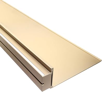 Floating Wall Selves - Storage Shelves with LED Lights - Minimalist Creativity Hanging Shelves Aluminum Alloy Wall Mounted Bookshelf for Bedroom Bath Living Room,Gold,10.43 * 39.3in