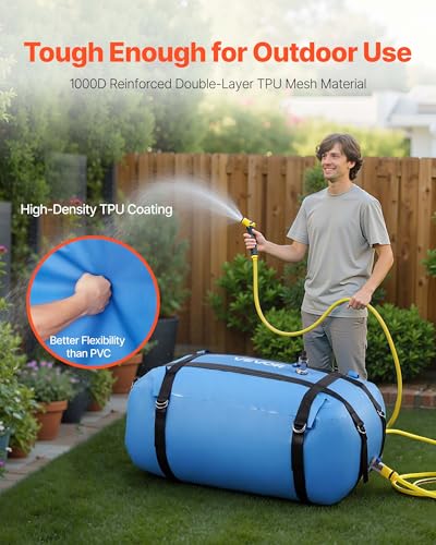 Image of VEVOR Water Storage Bladder, 35 Gallon Large Capacity TPU Soft Water Bag, Portable & Collapsible Water Storage Containers, Leakproof & Wear-Resistant RV Waters Tank for Camping Irrigation Outdoor Use