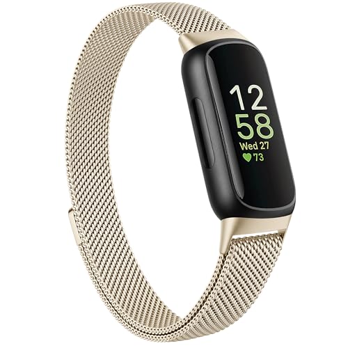 JKD Metal Bands Compatible with Fitbit Inspire 3 Bands for Women Men, Soft Mesh Loop Strap...