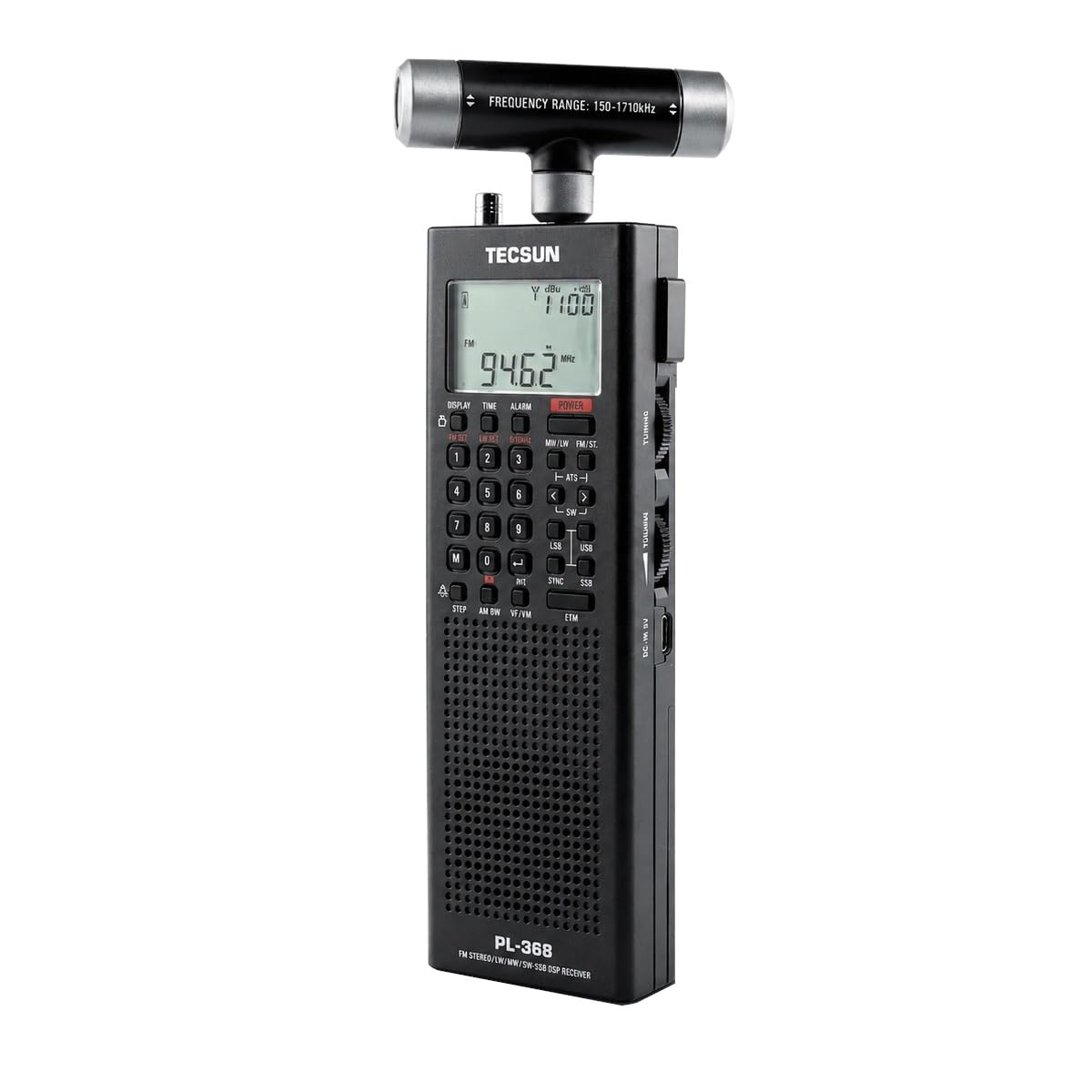 Tecsun PL-368 Odbiornik wielopasmowy PLL DSP (Czarny)