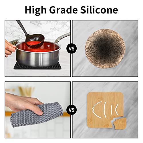 Chefbee Trivets For Hot Dishes - 4 Pack Hot Pot Pads Holders For Kitchen Heat Resistant Trivet Flexible Hot Pot Holder, Non-Slip Hot Pads, Silicone Trivets For Hot Pots And Pans, Kitchen Accessories #TOP2