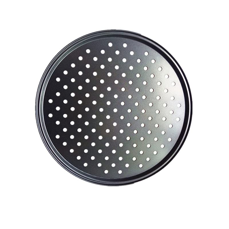 Bandeja de Acero Antiadherente para Pizza, Bandeja de Malla, Redonda, Honda, para Pizza, Molde de Acero para Hornear Pizza (32 cm) (24,5 cm)