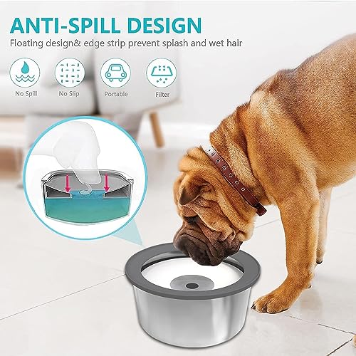 Ciotola Acqua Cane Antigoccia, 2L, a Prova di