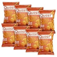 Quest Nutrition Tortilla Style Protein Chips, Nacho Cheese, High Protein, Low Carb, Baked, 32g (Pack of 8)