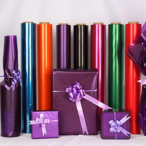 CMFYHM Rolo de celofane violeta, colorido para violoncelo, 86 cm de largura x 30 m de comprimento, p