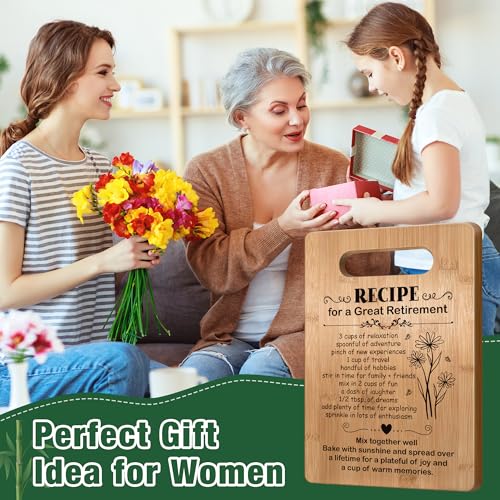 Image of Retirement Gifts for Women 2026, Retired Cutting Board Gifts, Coworker Leaving Gifts for Women, Going Away Gifts for Coworker Boss Lady Leader Colleague Friends-Recipe for a Great Retirement