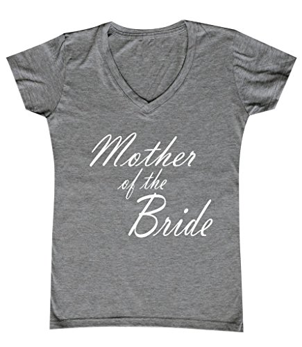 P&B Mother of The Bride Women's V-Neck, L, H. Grey