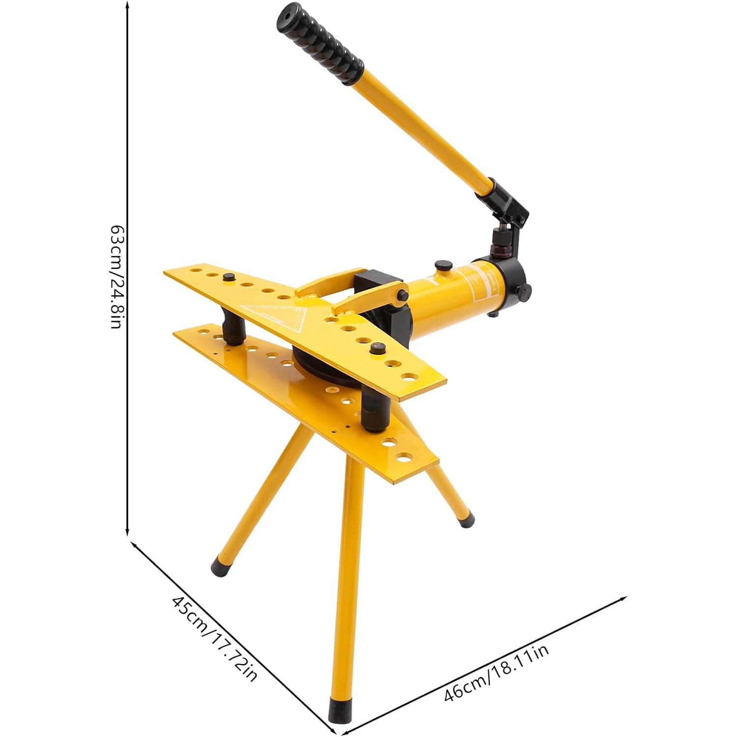 Dobladora de tubos hidráulica manual, resistente 90° para metal, freno, barra de refuerzo, ideal para uso profesional en talleres