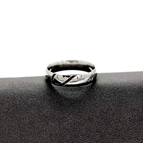 Image of Couples Titanium Stainless Steel Wedding Engagement Band Rings Engraved Real Love Y552-2D