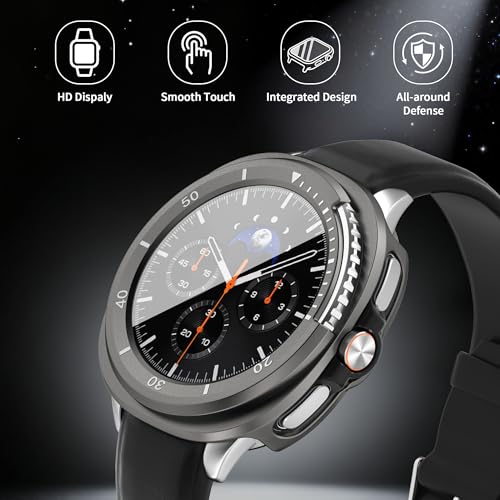 Funda Galaxy Watch 8 Classic 46mm con parachoques PC rígido y protector HD antivaho 4