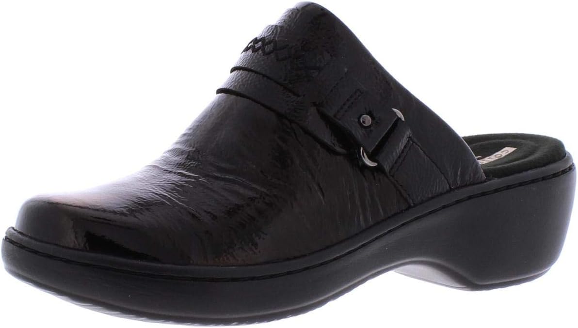 Amazon.com | Clarks Women's Delana Amber Clog, black patent leather, 085 N US | Mules & Clogs
