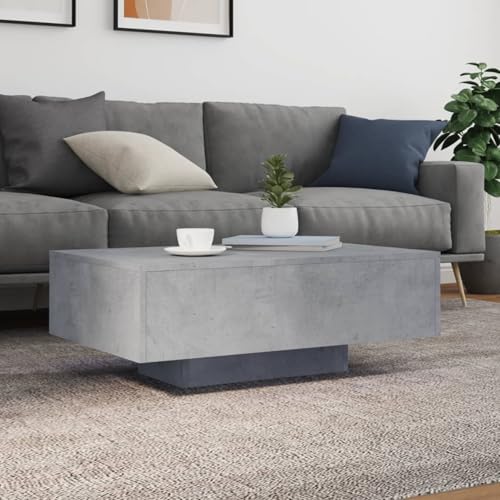 Table basse rétro gris béton avec LED : sublimez l'atmosphère de votre intérieur