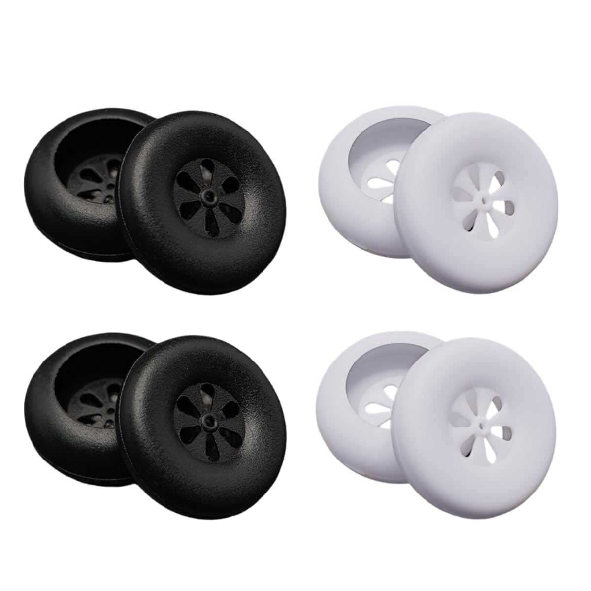 CCeCCe 4 Pair Earbud Cover Silicone Tips Replacement Ear Gels Buds Pad Instead of Sponge Cushion Full Skin Earpads for 18mm Flat Earphone Headphones