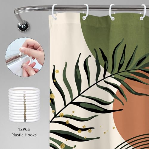 Lot de 12 rideaux de douche en polyester motif abstrait moderne - 7