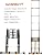 Folding Ladder Ladders,Extra Tall Retractable Telescoping Ladder for Roof Top Tent, Multi-Purpose Telesladder with Stabilizer Bar & Wheels (Color : 6.2m/20.3 Ft)