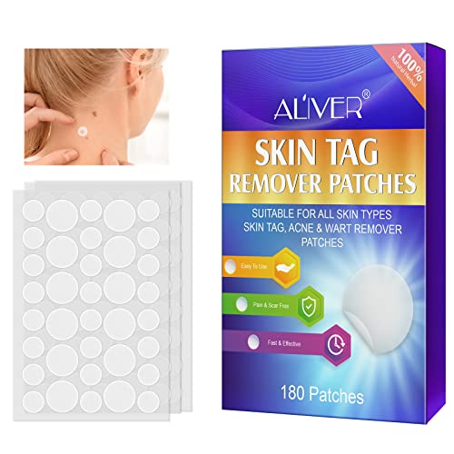 Parche removedor etiquetas piel, Skin Tag Remover Patch, Mole Removal Patches, Eliminador de verrugas de parche, Parche Para Acné y Granos, Parches de Etiquetas de Piel,180 Pcs para cara, pies